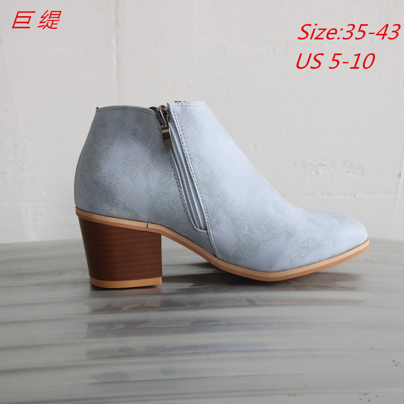 Женские повседневные туфли JT-Y4011 на низком каблуке с боковой молнией