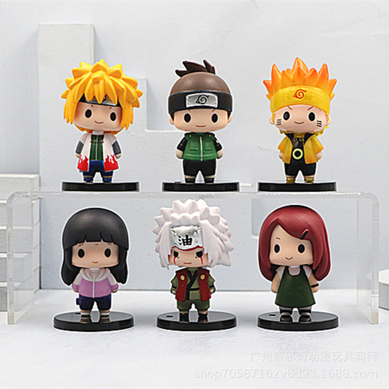 Набор фигурок Naruto (6 штук, 2 поколение,豆豆眼 стиль)
