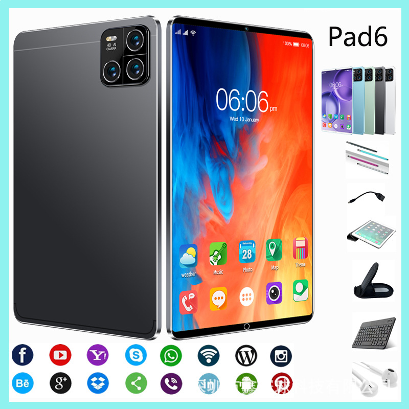 Планшет Pad6 10 дюймов, Android, 16 ГБ, 3G, Bluetooth